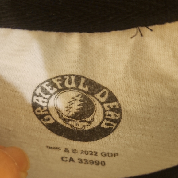 Grateful Dead Black and White Rose Skull Crop Top - Picture 2 of 5